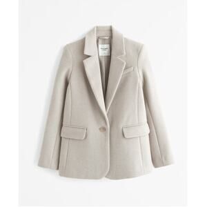 Abercrombie Fitch Wool Blend Blazer Beige Cream Jacket Taupe NWT Size S